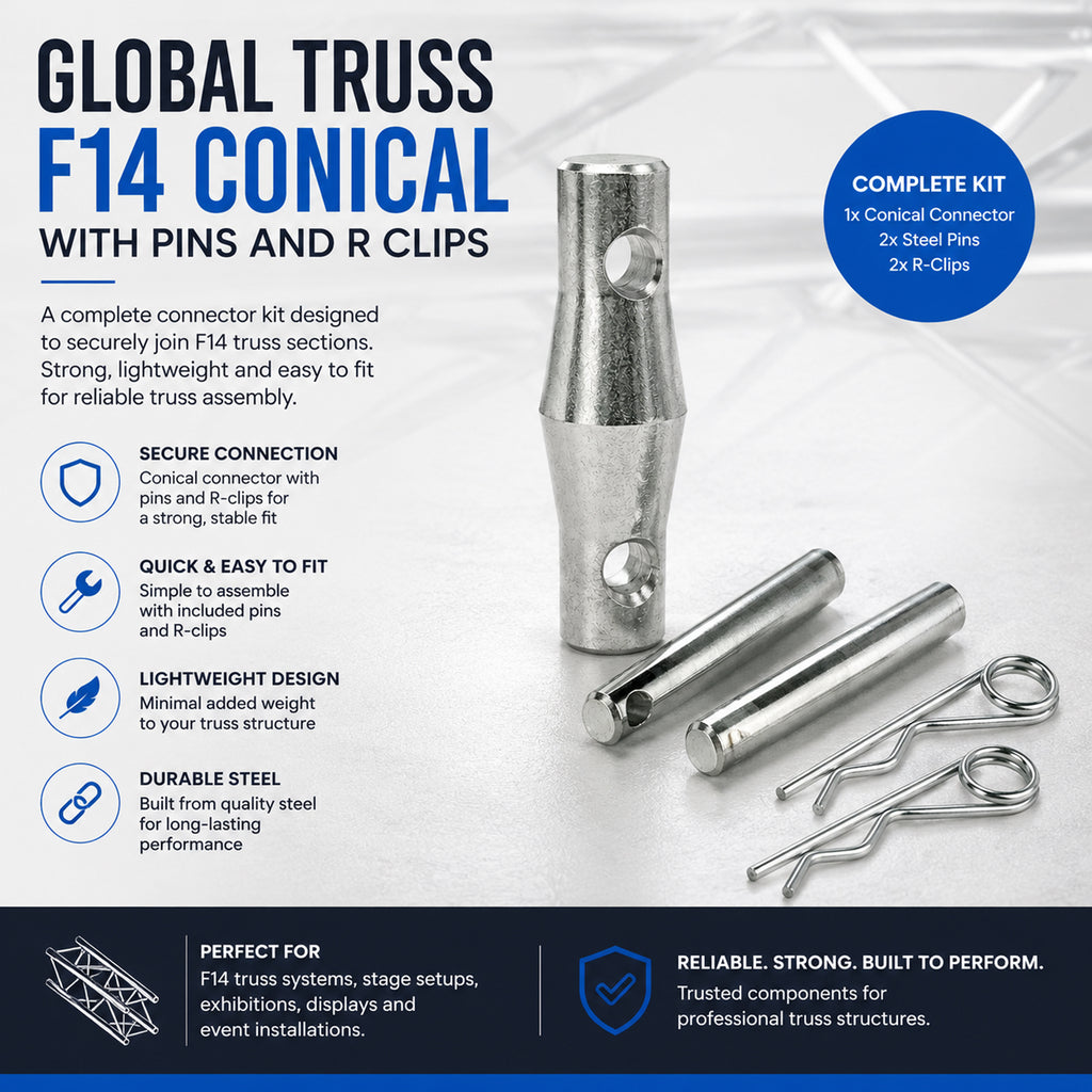 Global Truss F14 Conical Connector Kit with Pins and R Clips