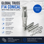 Global Truss F14 Conical Connector Kit with Pins and R Clips