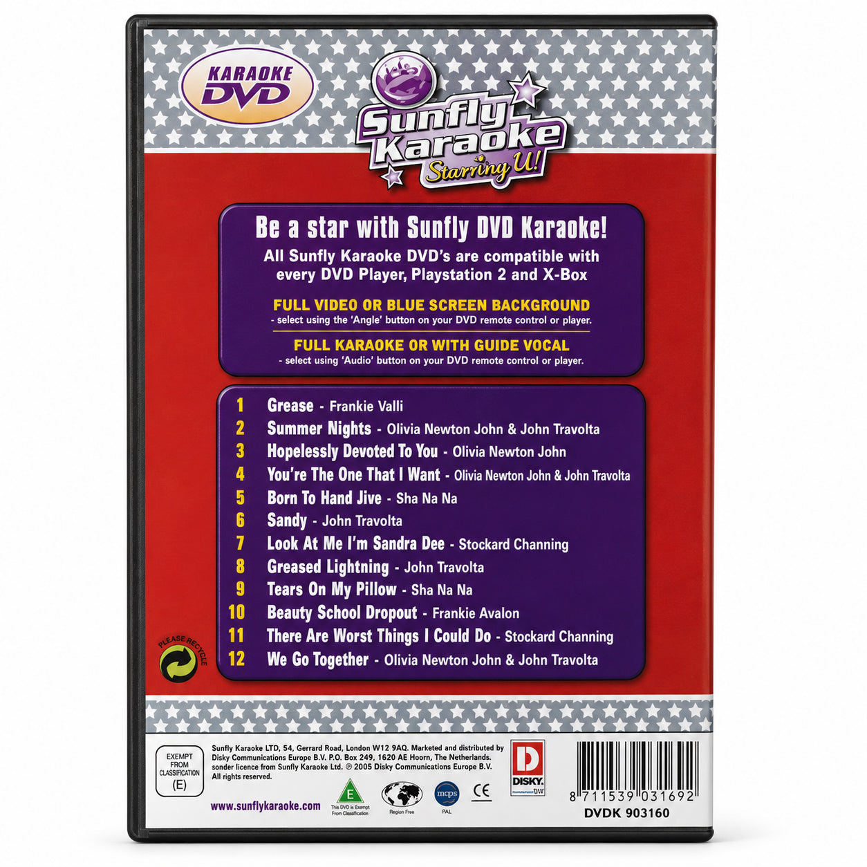Karaoke DVD Grease - Full Video / Blue Options - All Region