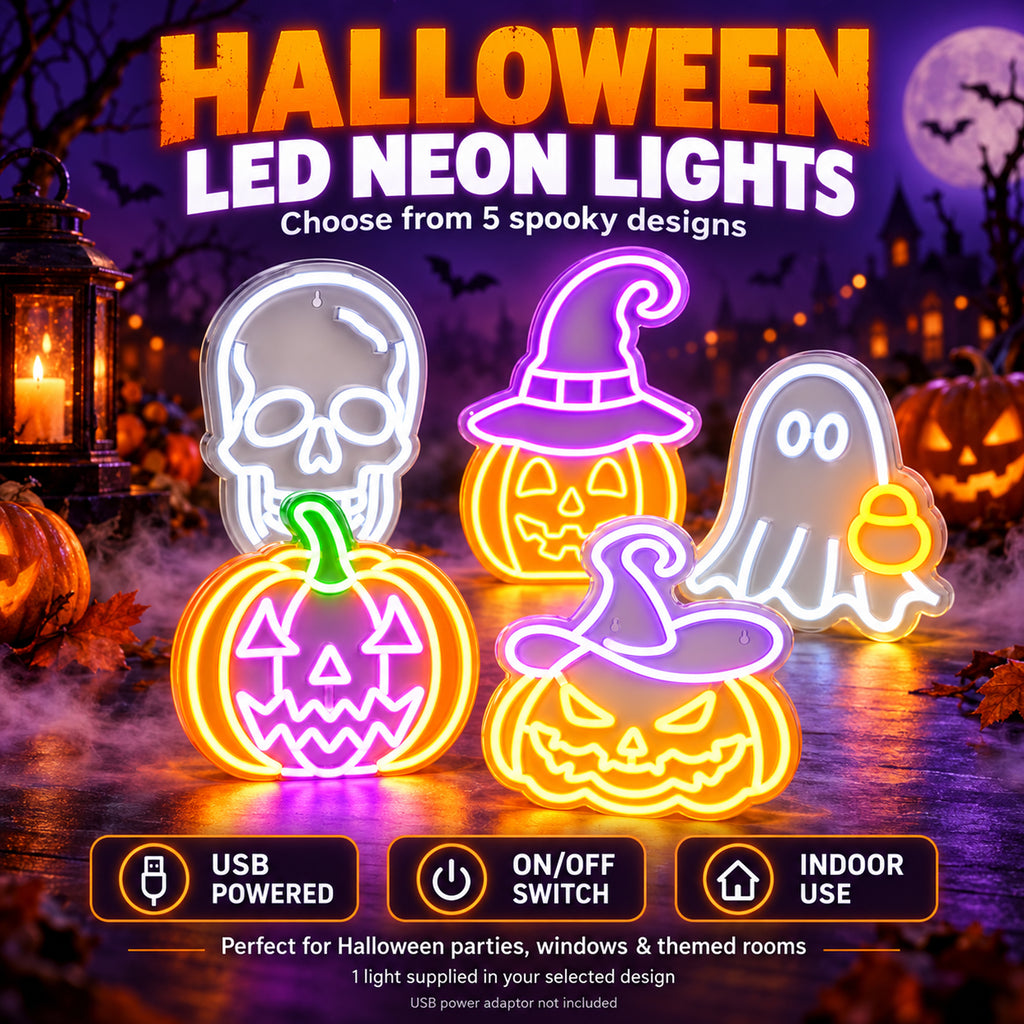 Halloween Neon Light Silhouette USB Decor Pumpkin Ghost Skull