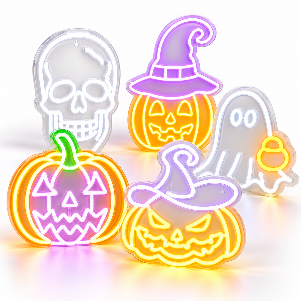 Halloween Neon Light Silhouette USB Decor Pumpkin Ghost Skull