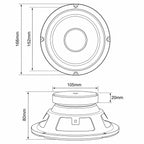 6.5" Inch Bass Mid Speaker Driver with Rubber Surround