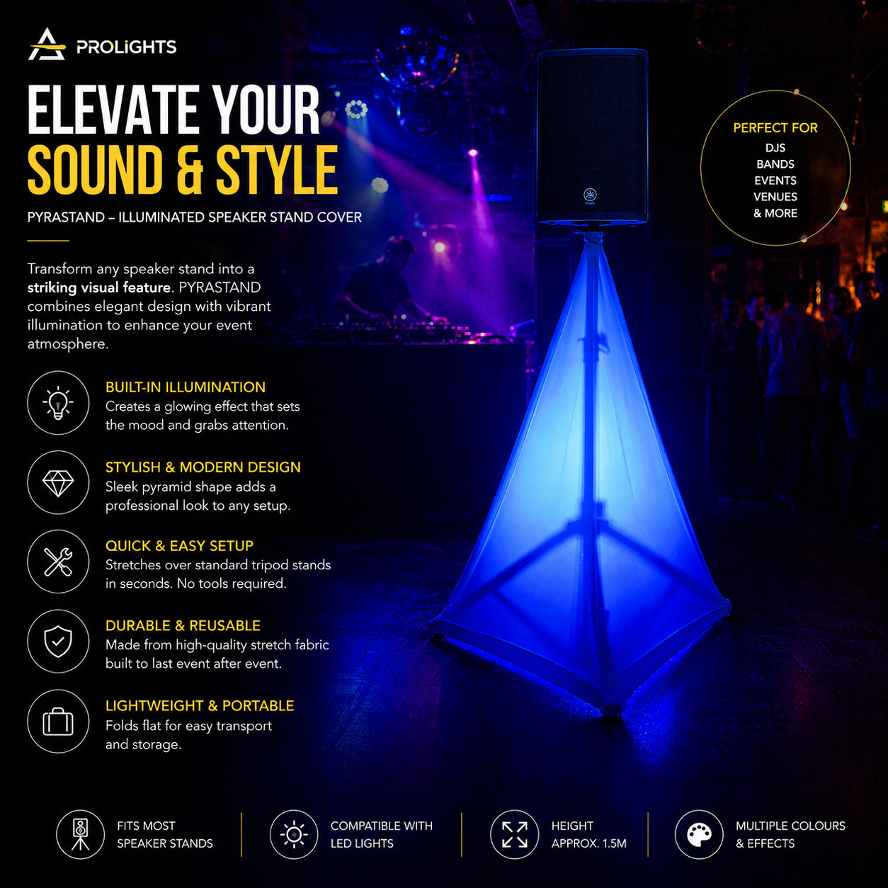 Double Sided Speaker Stand Cover Scrim