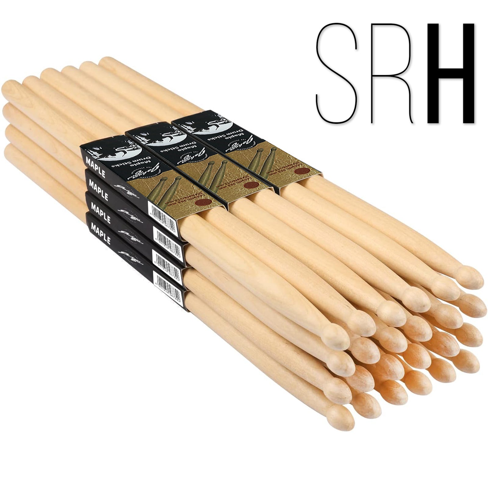 2 Pair Johnny Brook Wooden Drum Sticks Maple