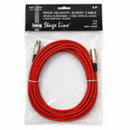 6M XLR Female To Male XLRF-XLRM OFC Lead RED