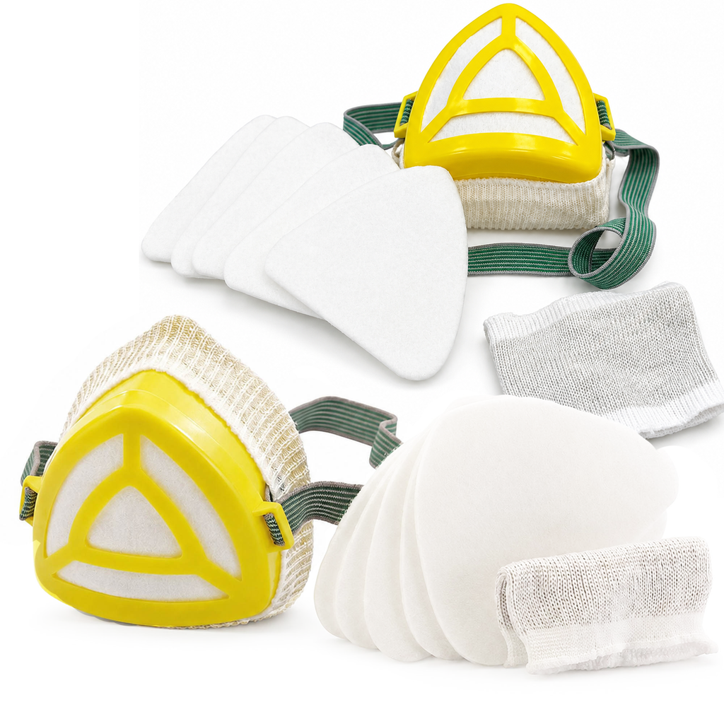 Pair of Draper Dust Mask Sets with Five Filters and Face Cloth