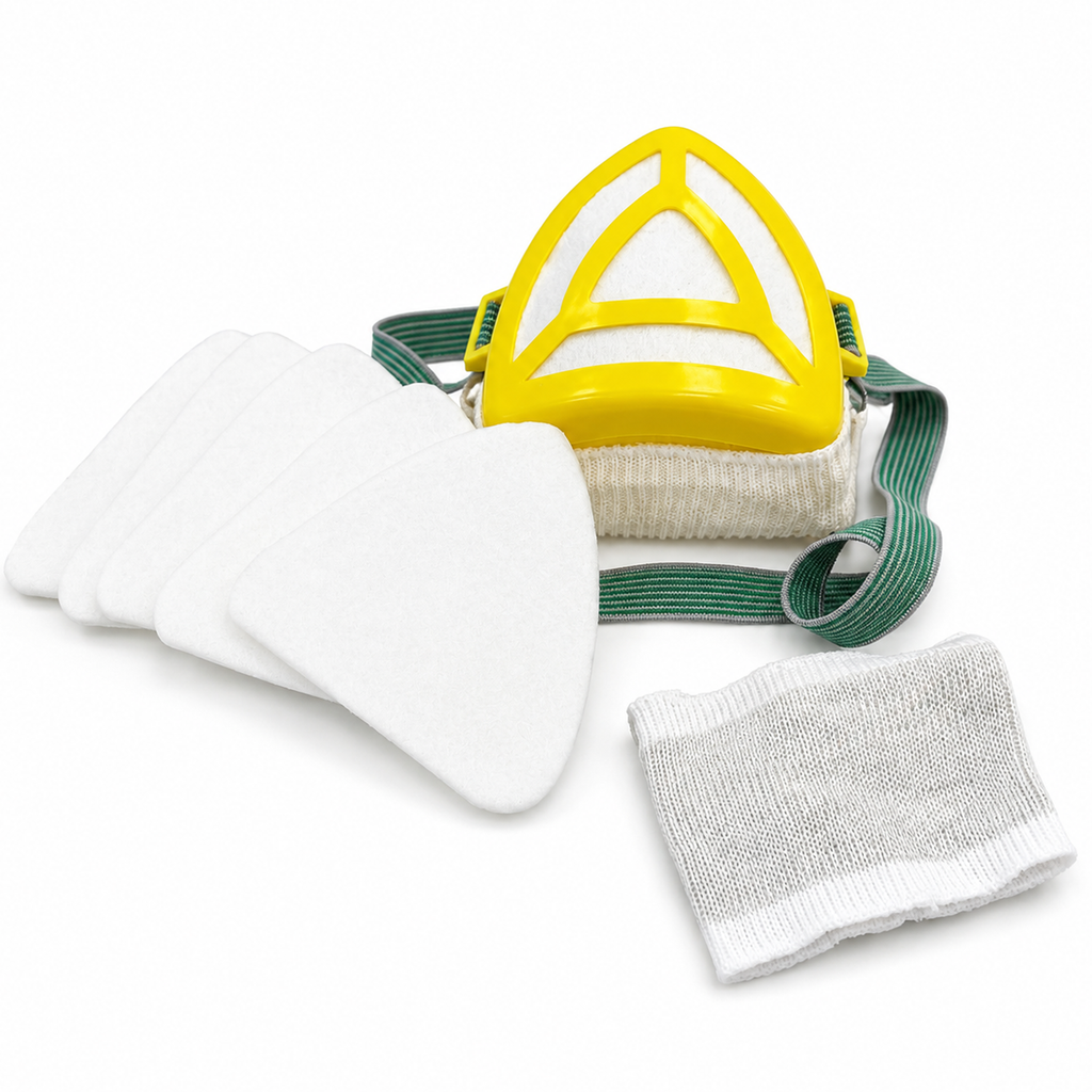 Pair of Draper Dust Mask Sets with Five Filters and Face Cloth