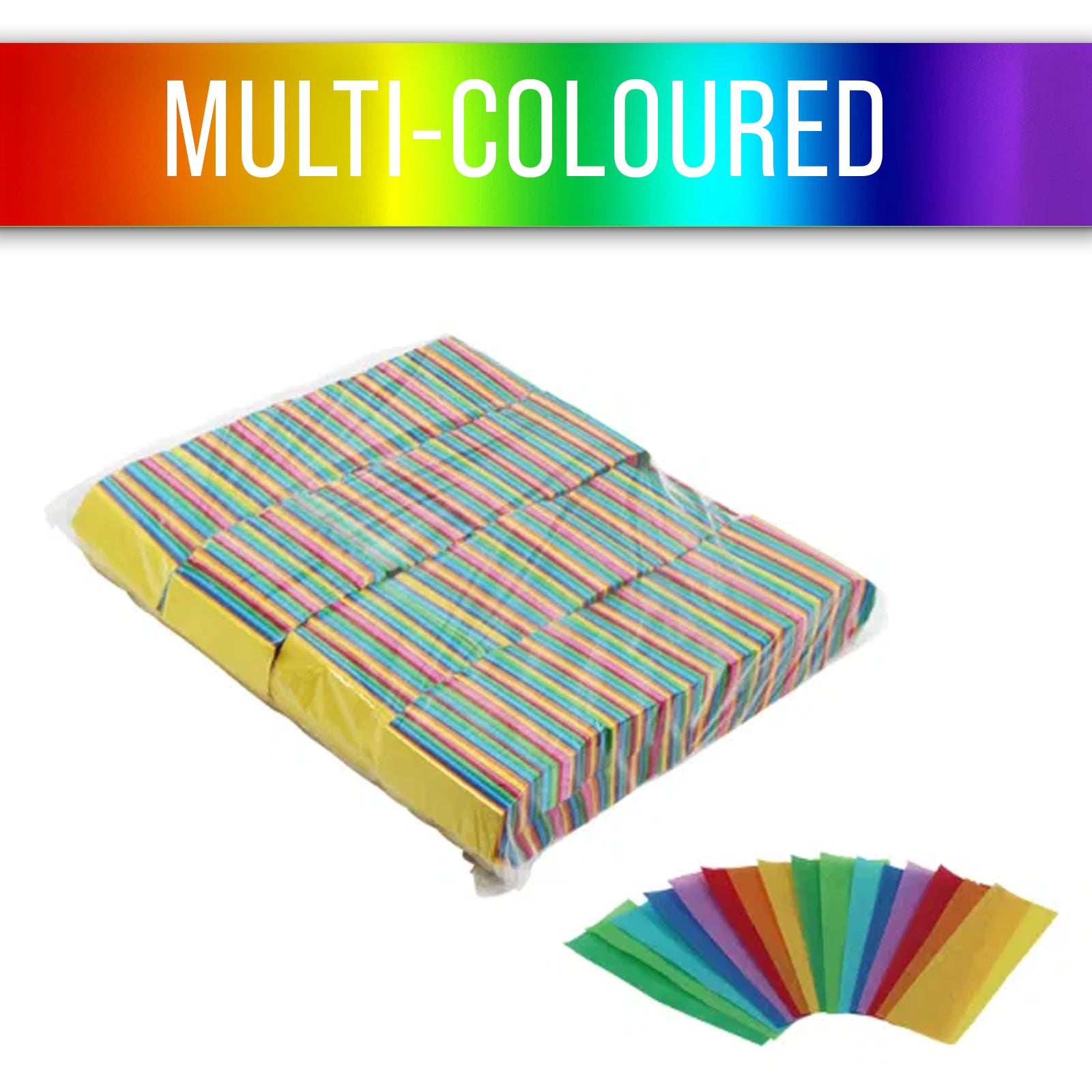Loose Confetti 17 x 55mm Coloured Options 1kg