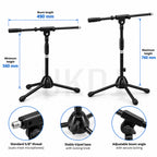 Pair of Low Level Microphone Stands with Boom Arms