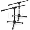 Pair of Low Level Microphone Stands with Boom Arms