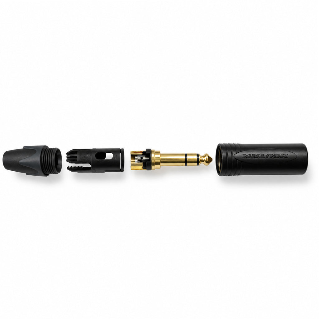 NP3X-B 6.35mm Stereo TRS Jack Plug Gold Contacts