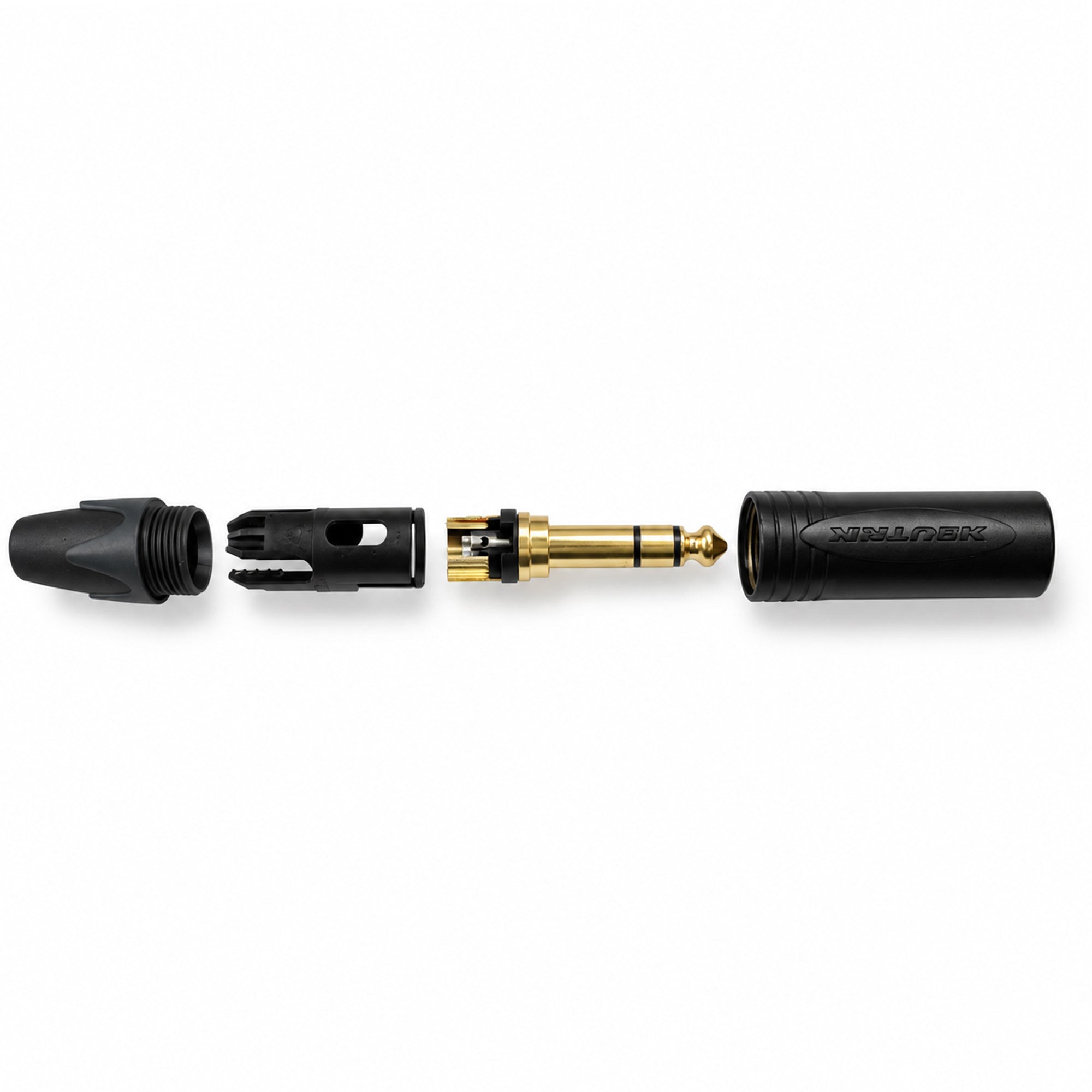 NP3X-B 6.35mm Stereo TRS Jack Plug Gold Contacts