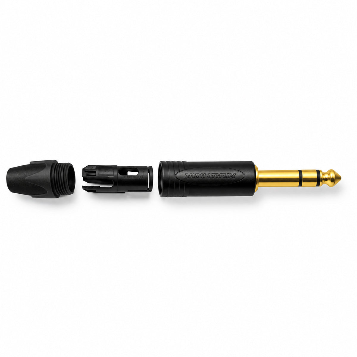 NP3X-B 6.35mm Stereo TRS Jack Plug Gold Contacts