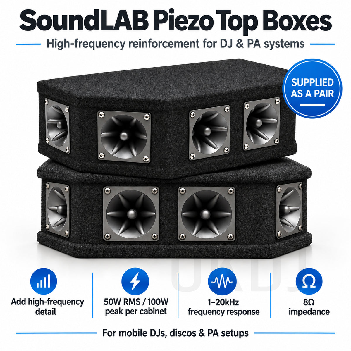 2 x 100W High Frequency Tweeter HF Speaker Top Box Sound System