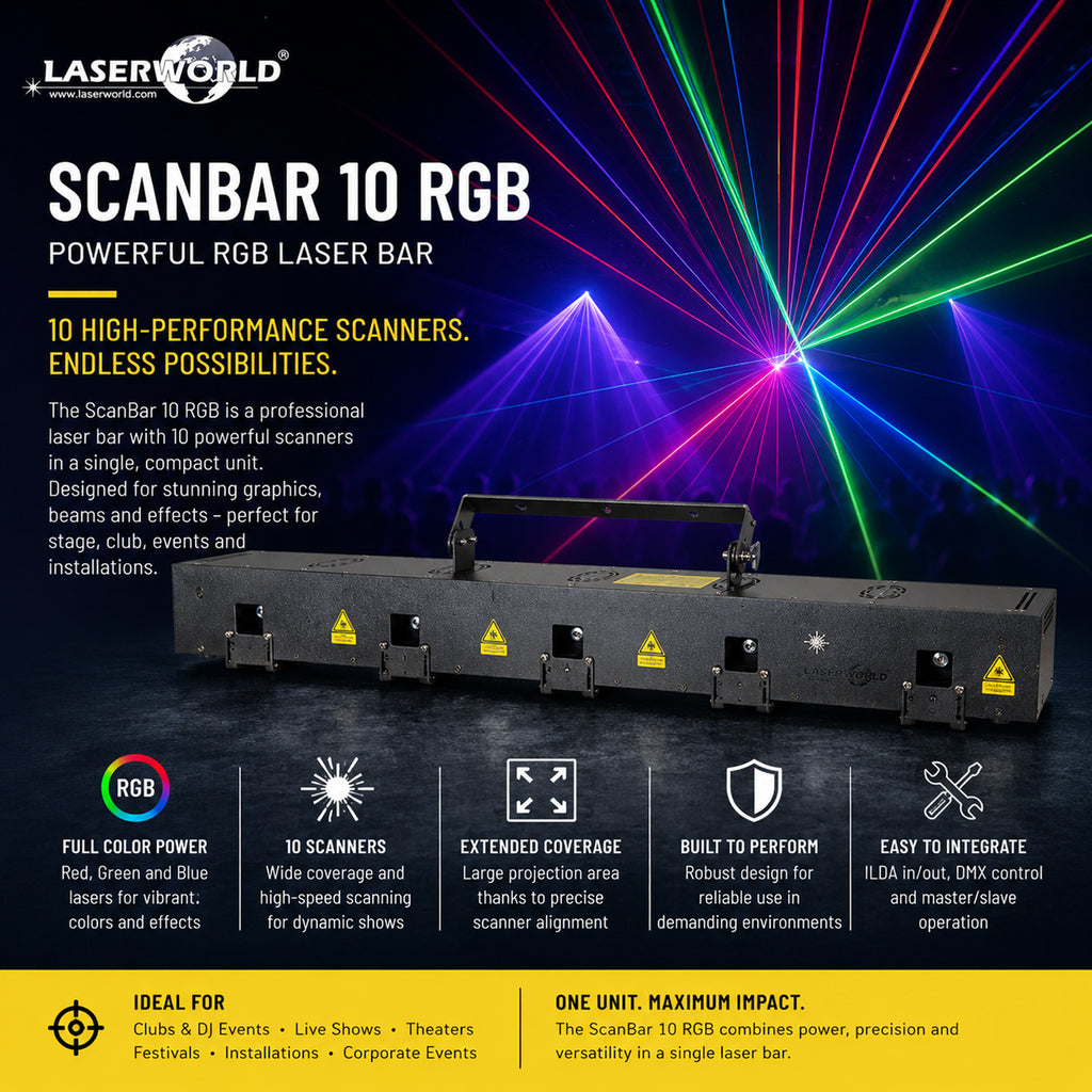 Laserworld ScanBar 10RGB Multi-Colour 5 Beam Effect Laser