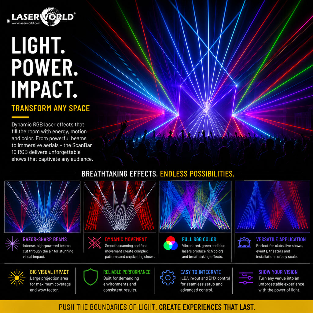 Laserworld ScanBar 10RGB Multi-Colour 5 Beam Effect Laser