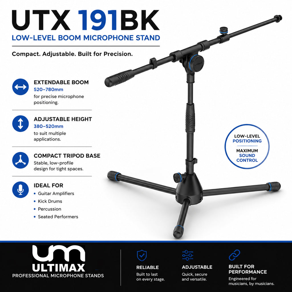 ULTIMAX UTX 191BK Low-Level Boom Microphone Stand