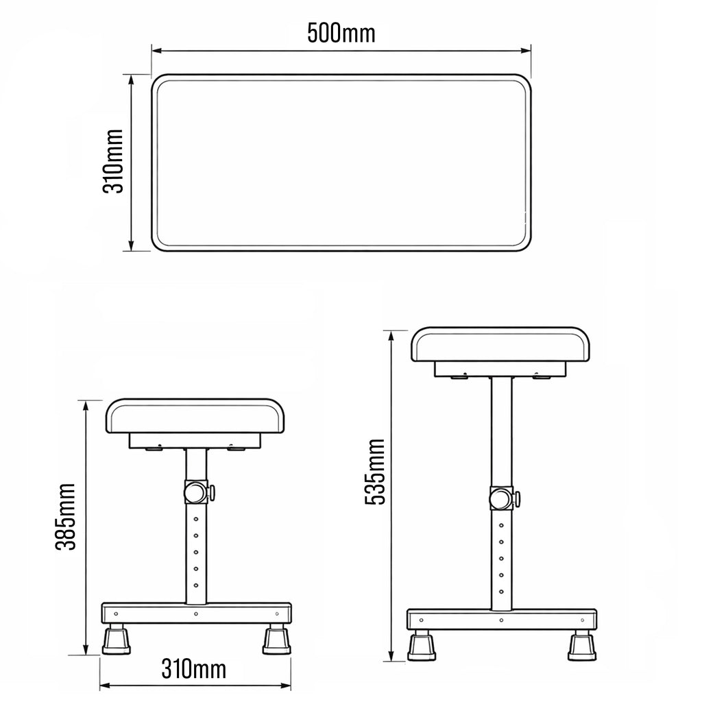 Beaumont Adjustable Foot Stool Leg Rest With Rubber Feet