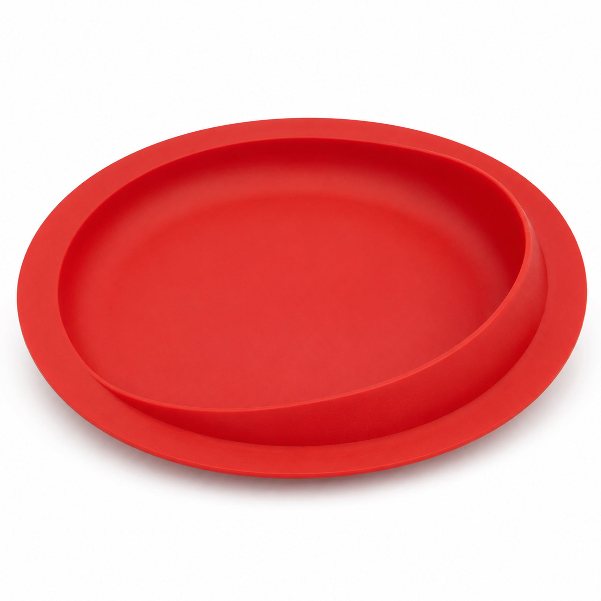 Pair of Red Dignity Dish Spill Proof Non Slip Suction Base