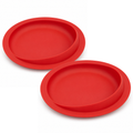 Pair of Red Dignity Dish Spill Proof Non Slip Suction Base