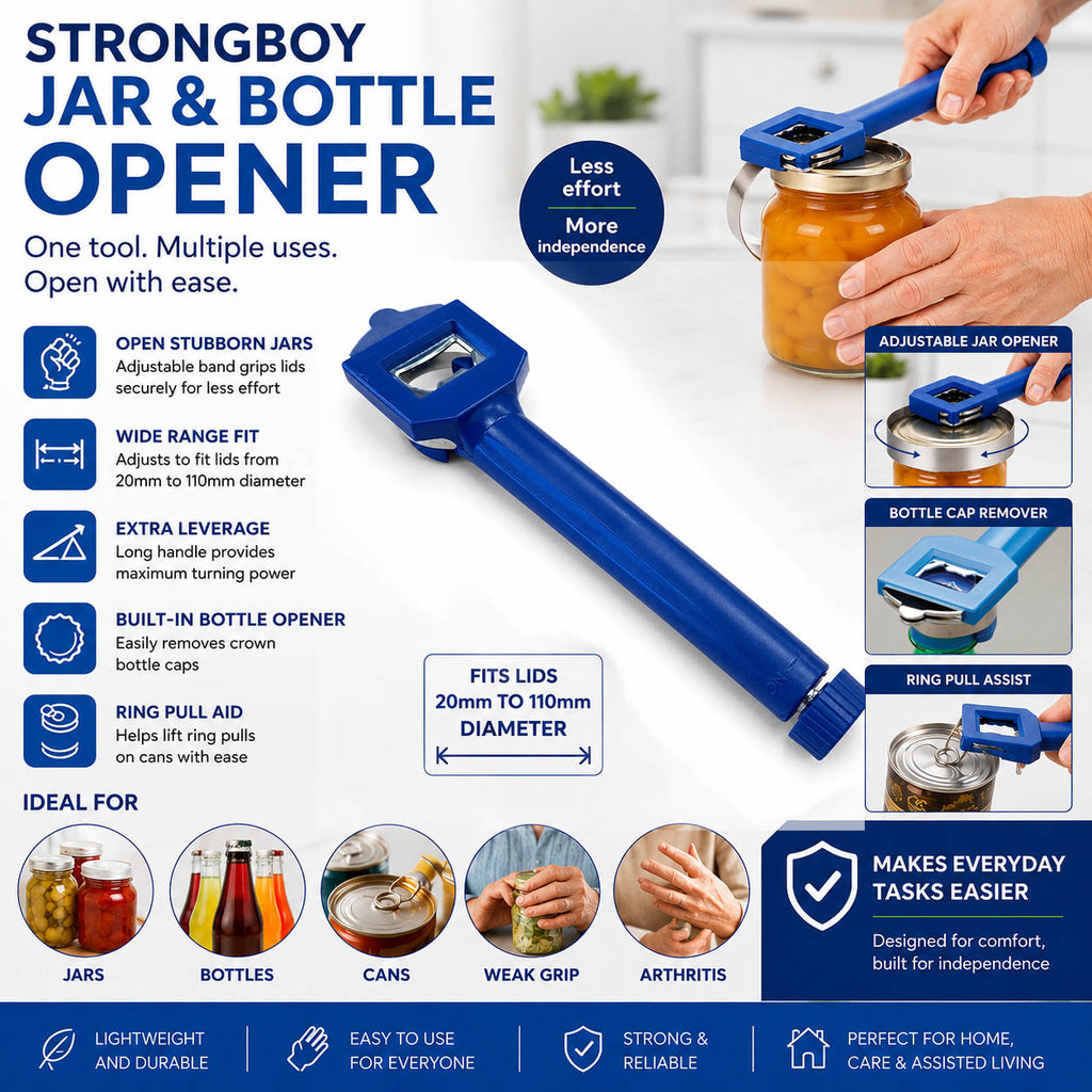 Aidapt Jar Bottle and Can Opener Clamp Tight Grip Kitchen Aid Non-Slip Gripper