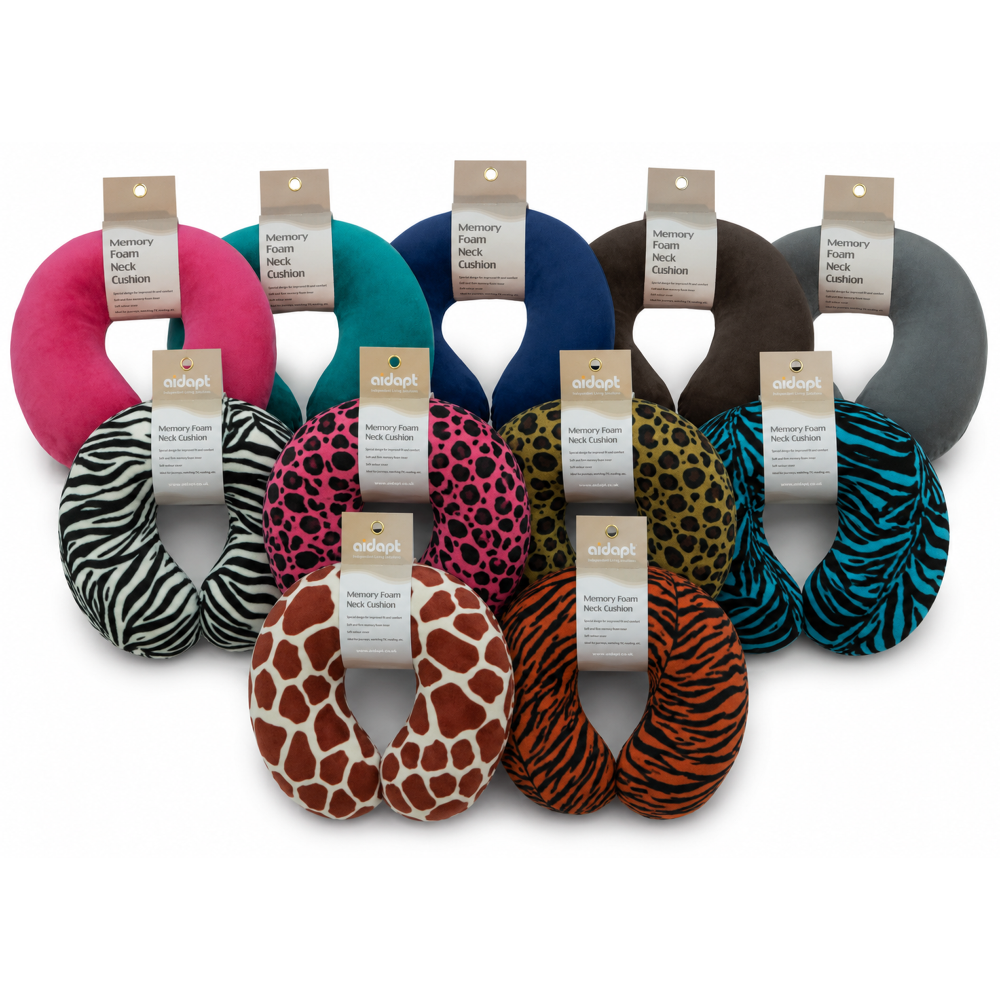 Memory Foam Neck Cushion - Assorted Colours and Designs