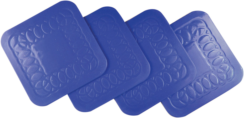 Tenura Anti Slip Silicone Rubber Square Coaster (Pack of 4)