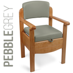 Luxury Wooden Commode Chair Padded Brown Grey Options