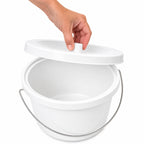 5L Commode Bucket and Lid White with Chrome Handle