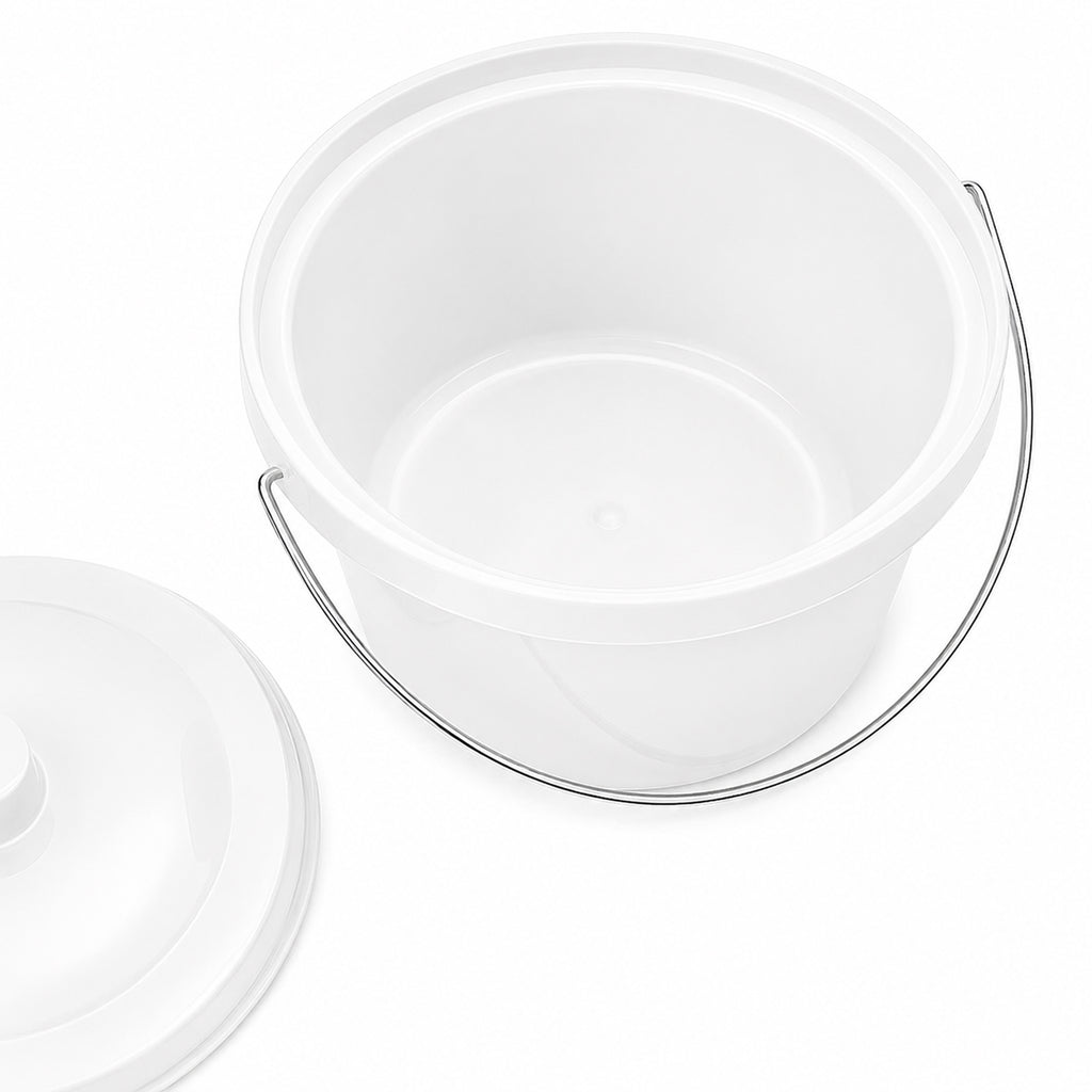 5L Commode Bucket and Lid White with Chrome Handle
