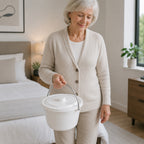 5L Commode Bucket and Lid White with Chrome Handle