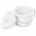 5L Commode Bucket and Lid White with Chrome Handle