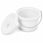 5L Commode Bucket and Lid White with Chrome Handle