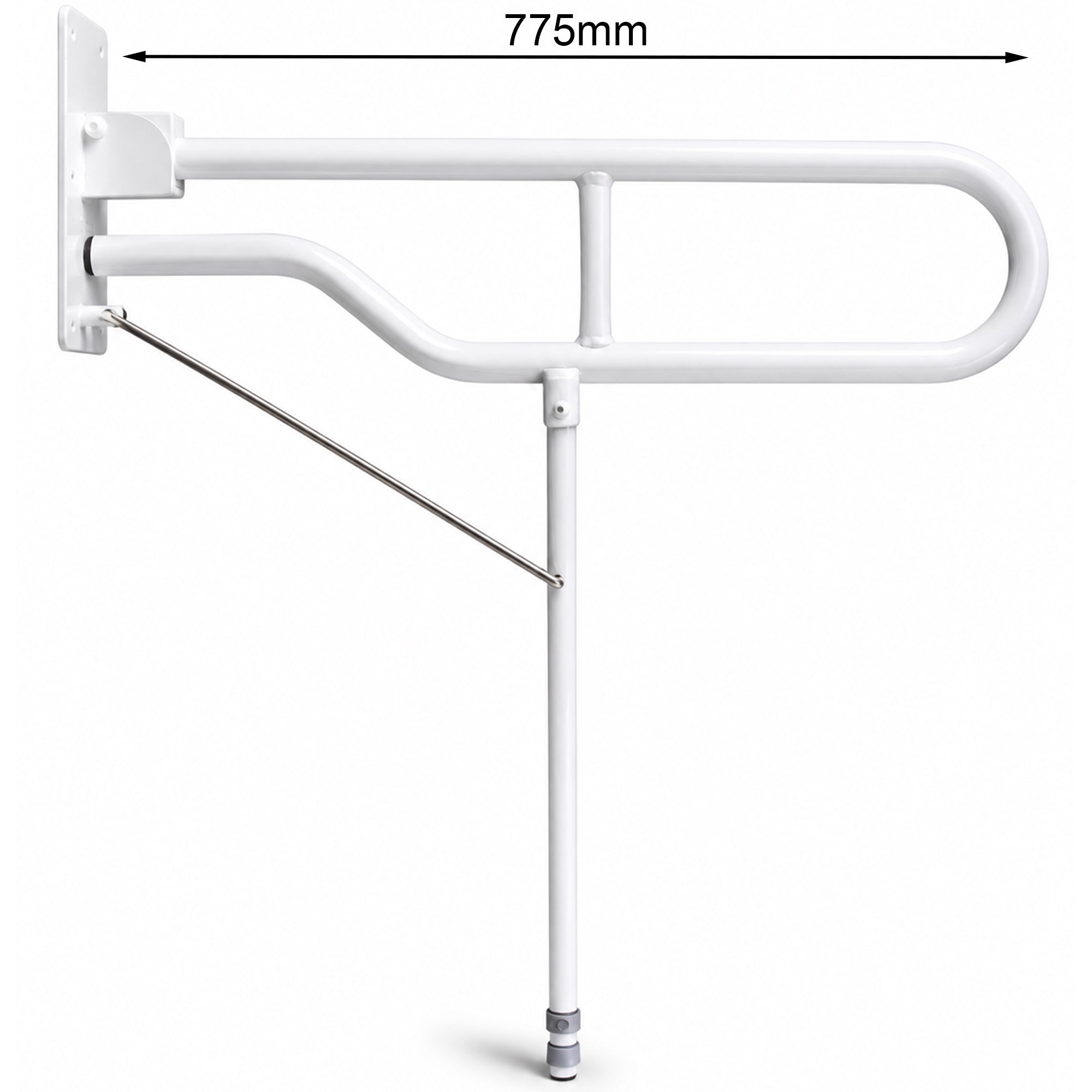 Solo Hinged Arm with Back Plate and Leg 3 Lengths 600-775mm Options