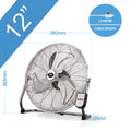 Floor Standing Air Circulator Fans Chrome Metal 3 Speed 12 to 20 inch