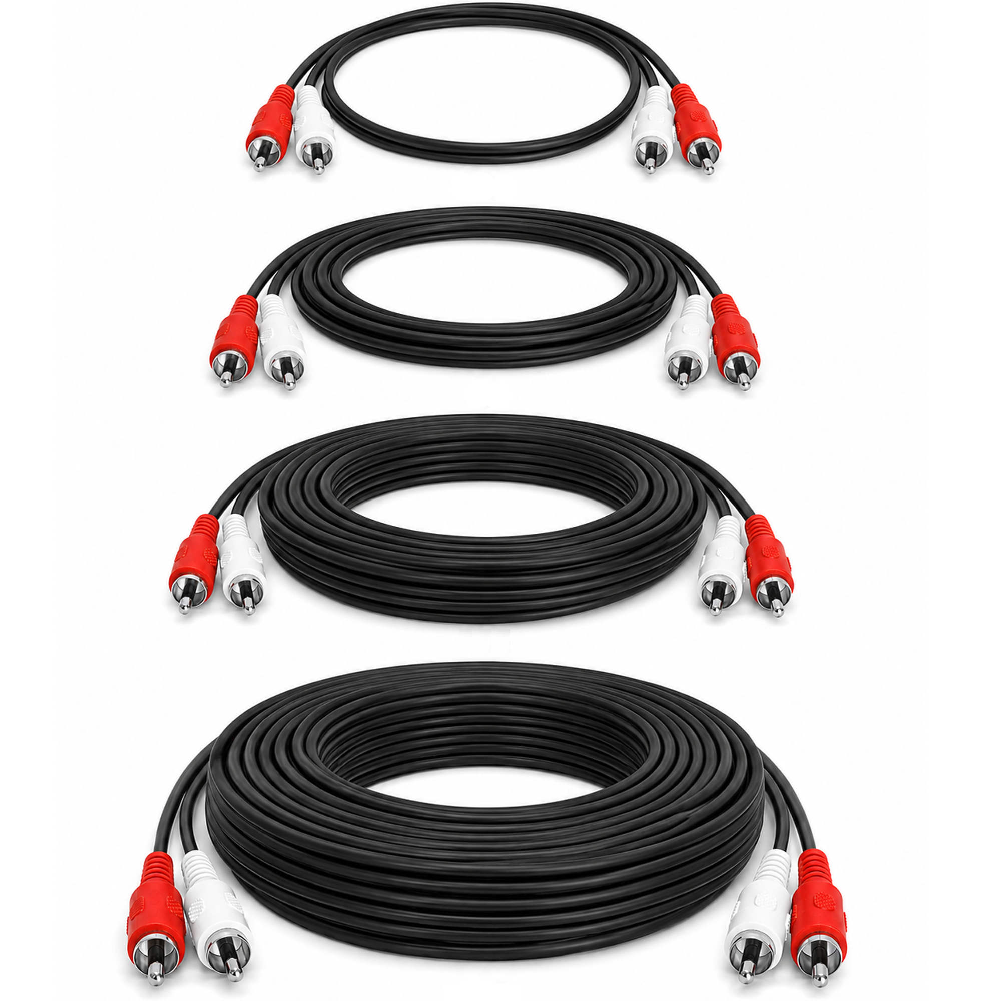 Twin RCA Phono Red White Cable Male to Male Shielded Audio Lead