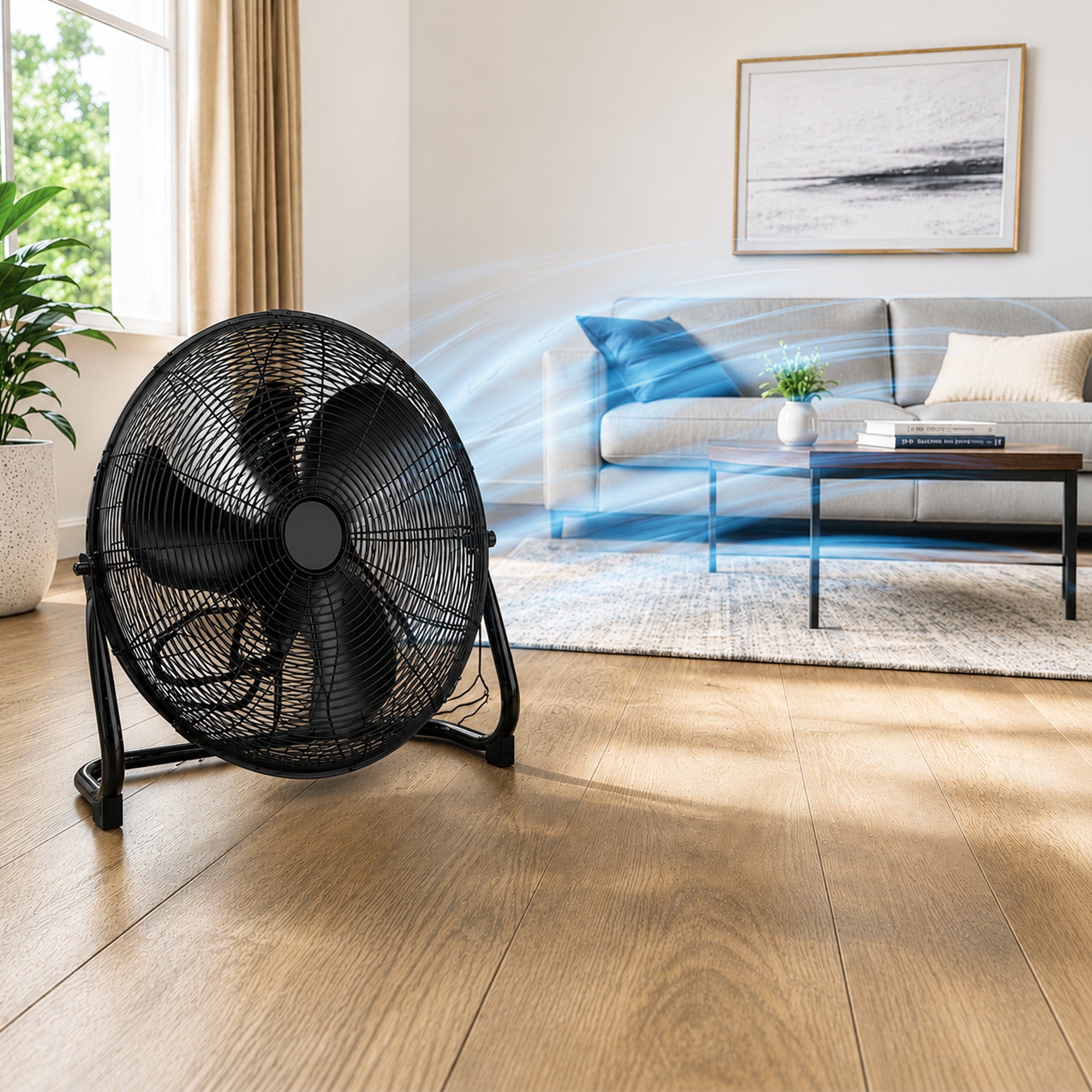 18" (45 cm) Ultra High Velocity Black floor Fan Air Circulator