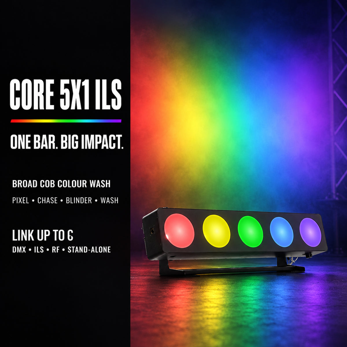 Core 5X1 ILS RGB+WW COB LED Effect & Wash Light