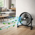 12" Rechargeable Air Circulator Black Wall Floor Fan
