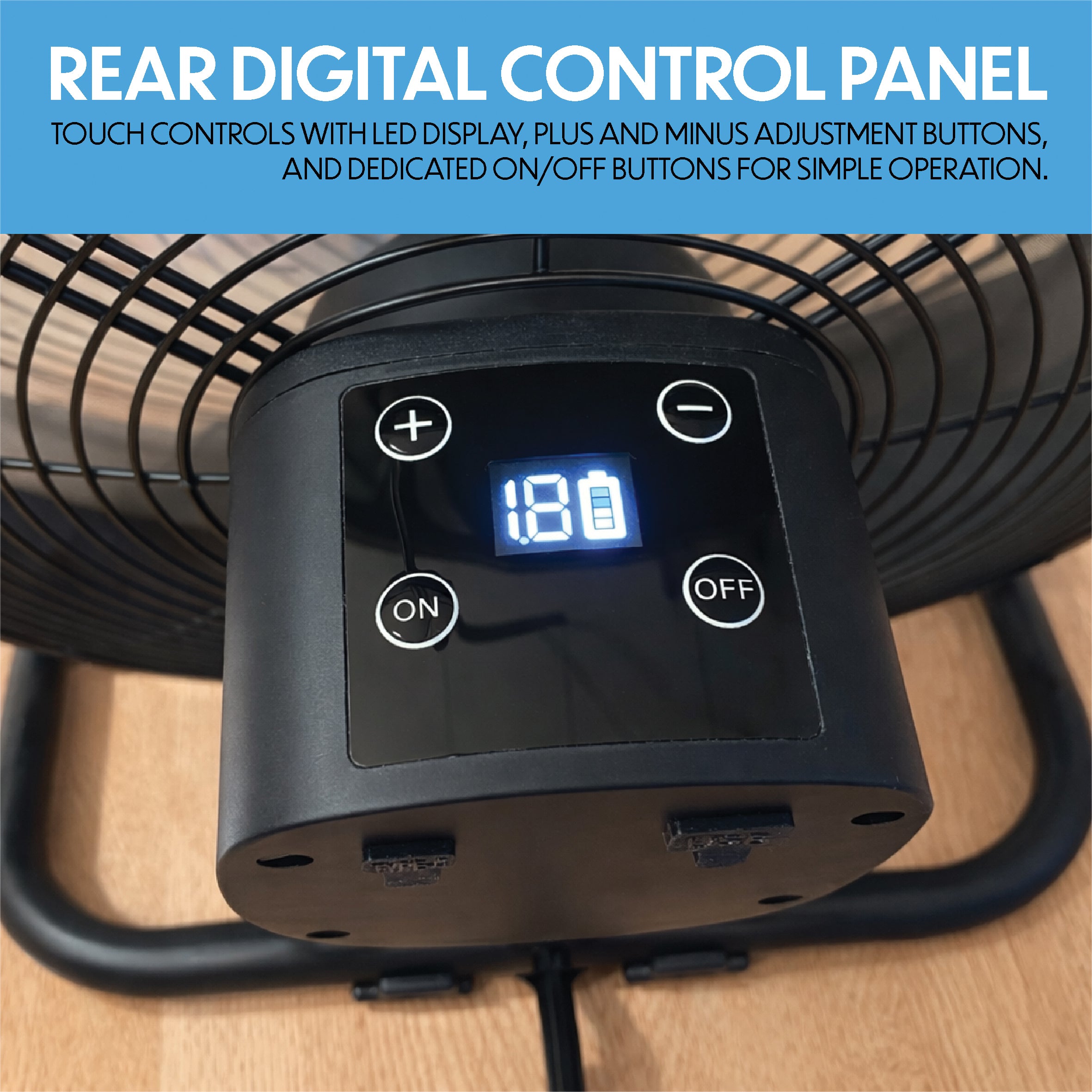 12" Rechargeable Air Circulator Black Wall Floor Fan