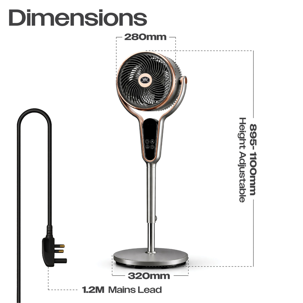 Multi Oscillating 10" Pedestal Stand Fan with Timer and Remote