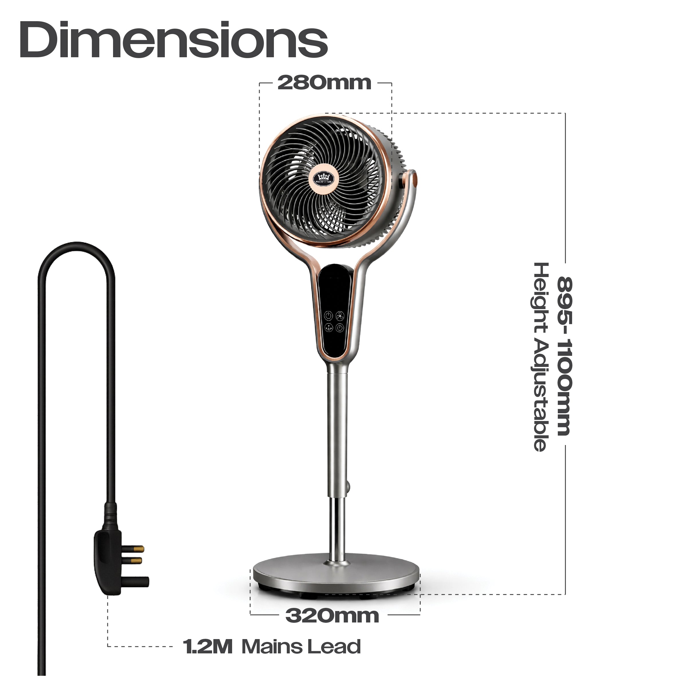 Multi Oscillating 10" Pedestal Stand Fan with Timer and Remote
