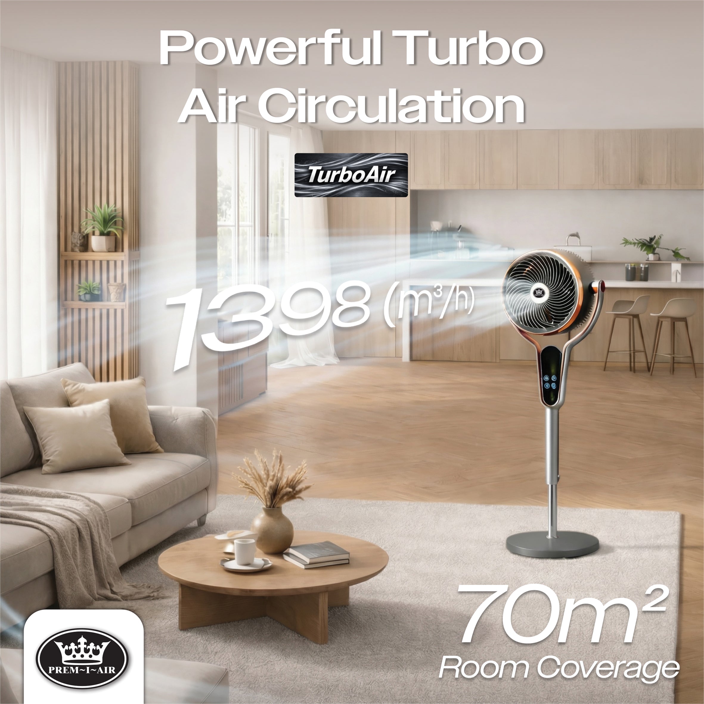 Multi Oscillating 10" Pedestal Stand Fan with Timer and Remote