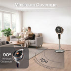 Multi Oscillating 10" Pedestal Stand Fan with Timer and Remote
