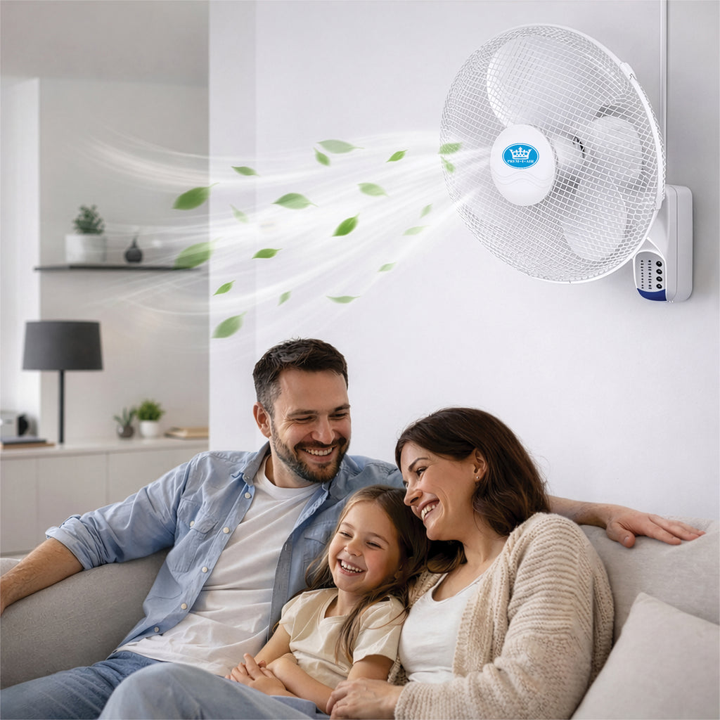 18 inch 3 Speed Oscillating Wall Fan with Remote Control and Timer