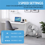 Floor Standing Air Circulator Fans Chrome Metal 3 Speed 12 to 20 inch