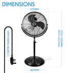 High Velocity 18 Inch Heavy Base Oscillating Pedestal Fan