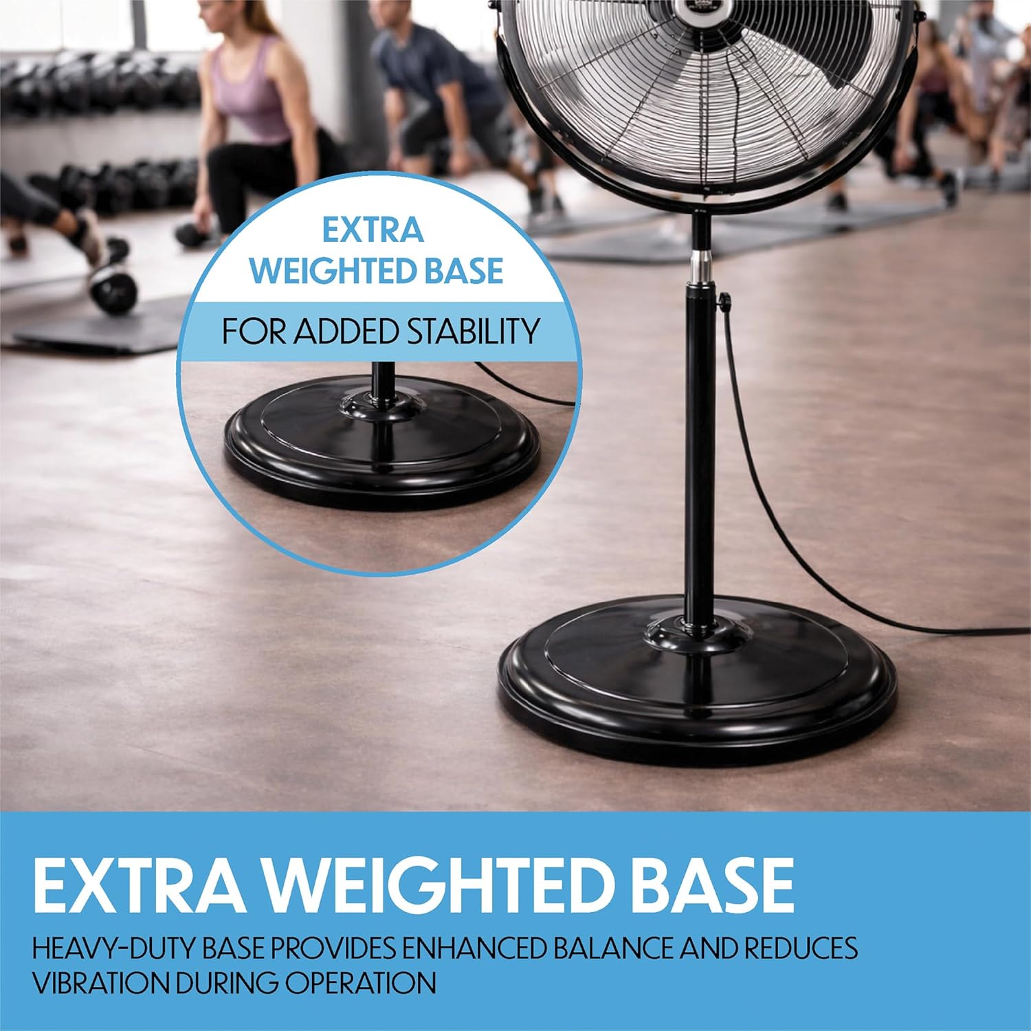 High Velocity 18 Inch Heavy Base Oscillating Pedestal Fan