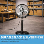 High Velocity 18 Inch Heavy Base Oscillating Pedestal Fan