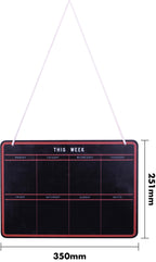 Hanging Chalkboard Week Planner with 8 Section and Blank Reverse Side